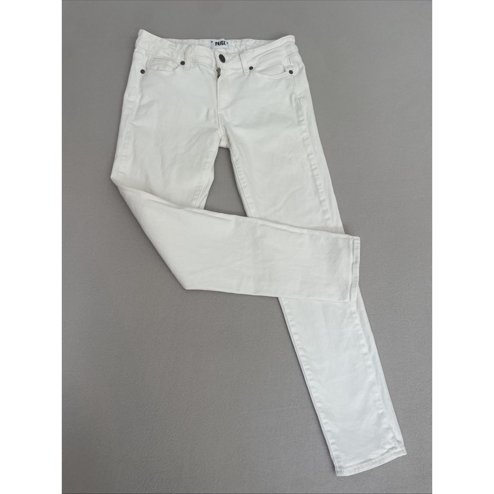 Paige Skyline Slim Skinny STRETCH Jeans Womens 28 White Low Rise EXCELLENT Soft